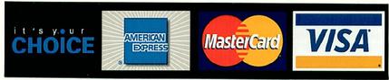 Visa - MasterCard - American Express accepted by Paragon Electronics